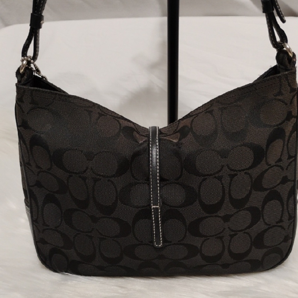 Coach Y2K Monogram C Clip Black Shoulder Bag W Hangtag - Picture 4 of 15